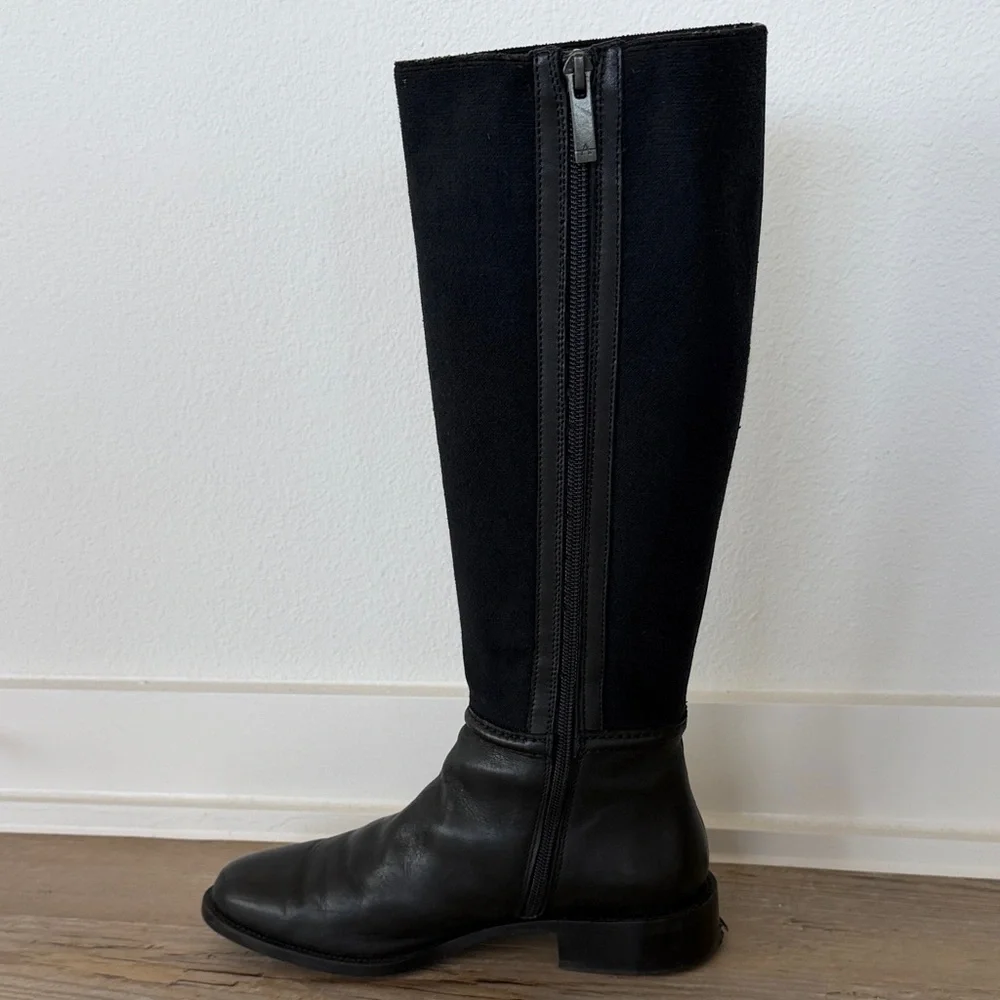 Aquatalia Nanina Knee High Weatherproof Boots Black 7.5 Leather Riding - Picture 7 of 16